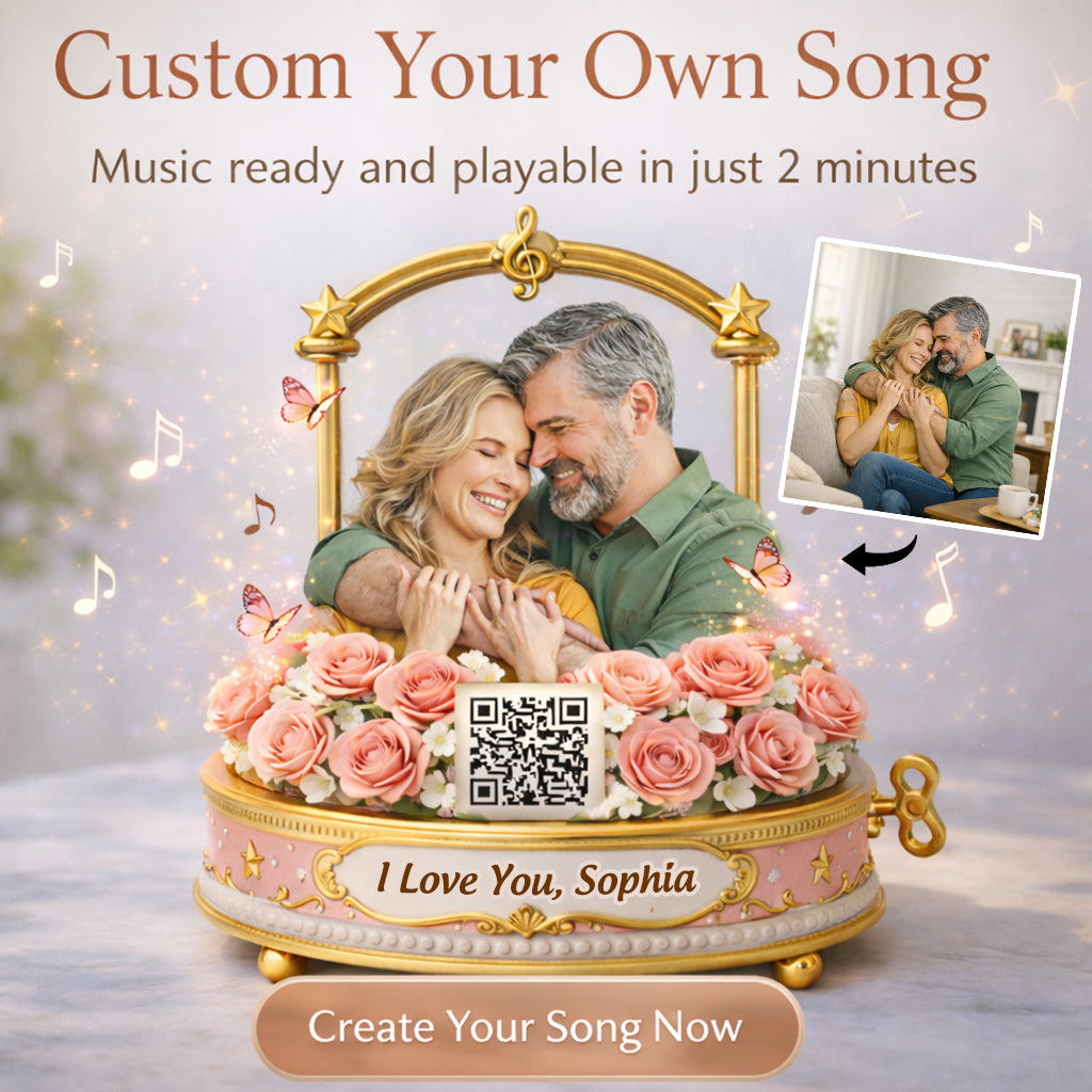 Couple Music Box - Personalized Couple Custom Shaped Acrylic Plaque