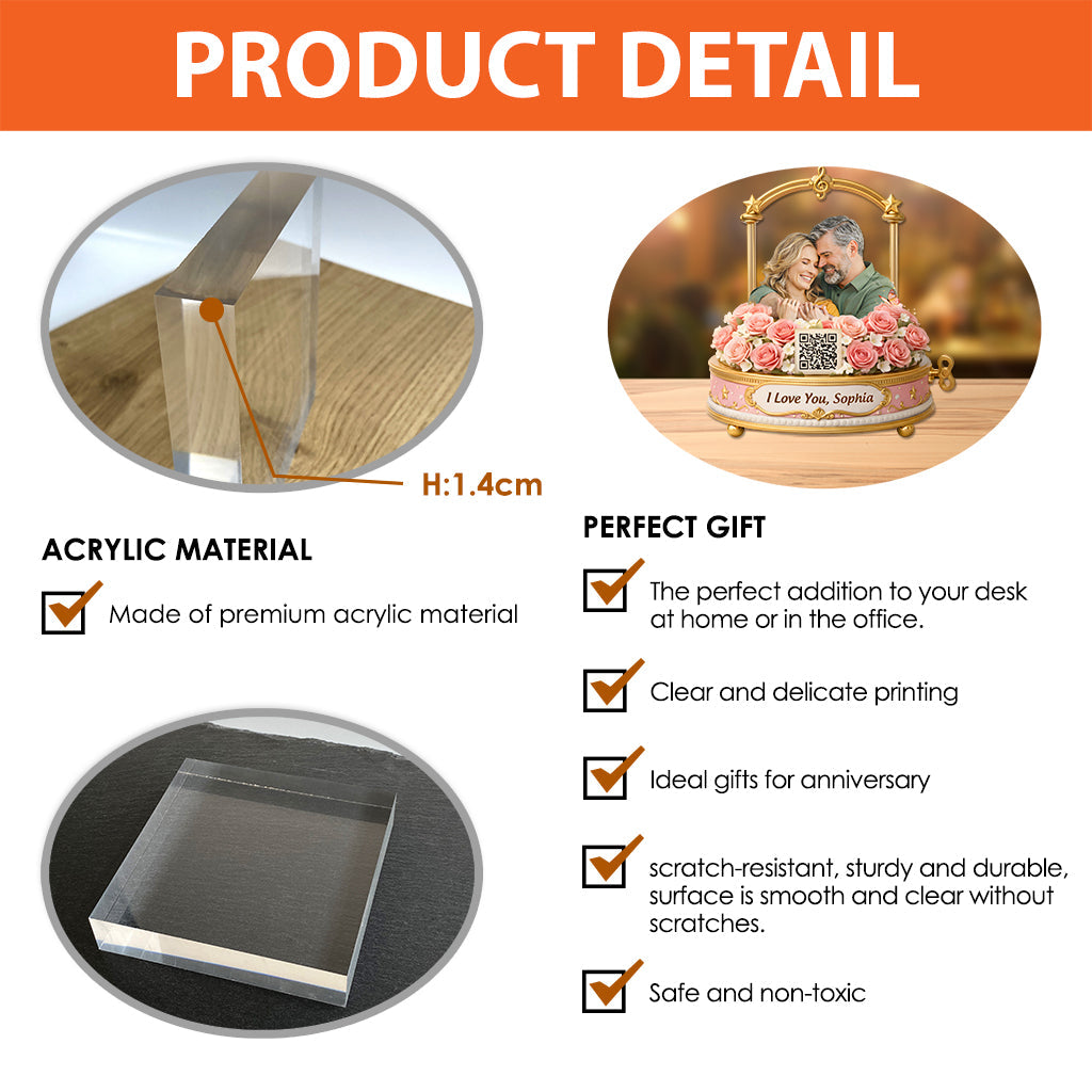 Couple Music Box - Personalized Couple Custom Shaped Acrylic Plaque