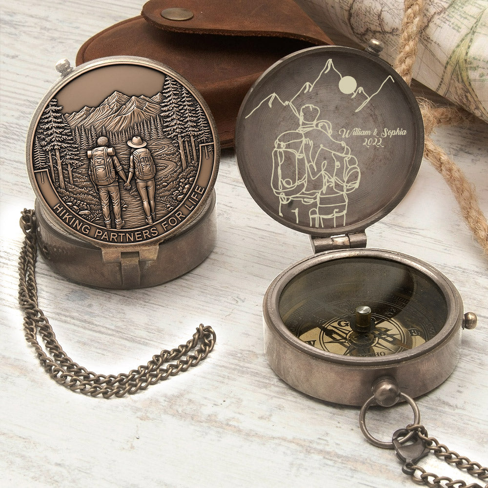 Hiking Partners For Life - Personalized Hiking Compass