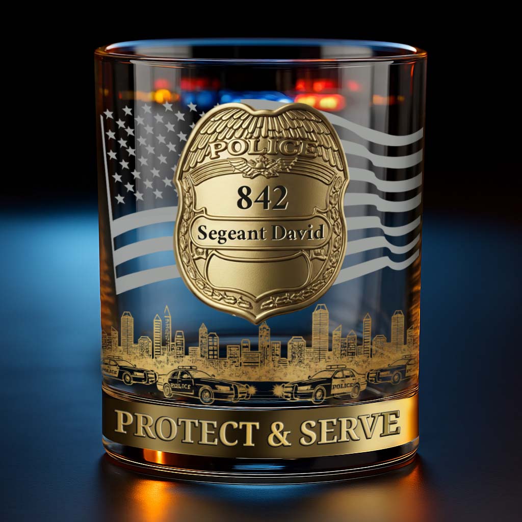 Protect & Serve - Personalized Police Officer Whiskey Glass