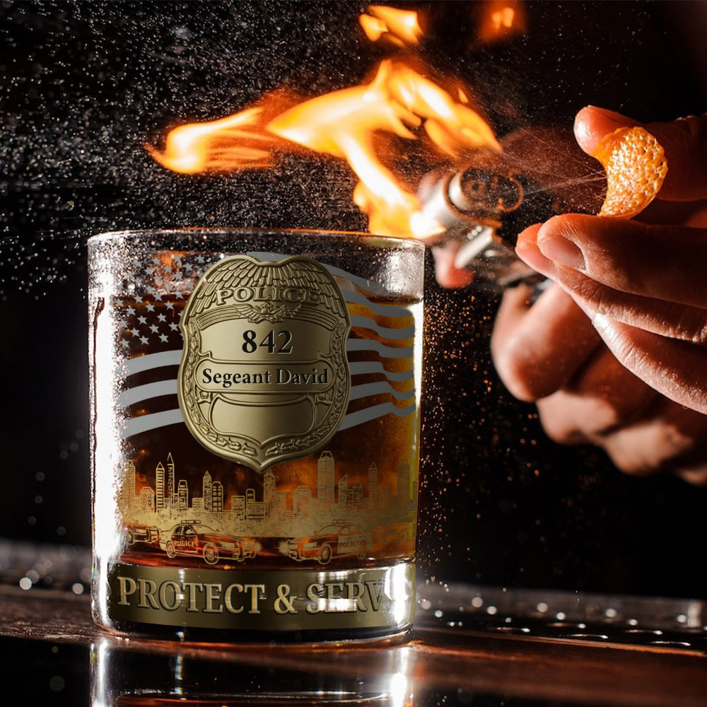 Protect & Serve - Personalized Police Officer Whiskey Glass