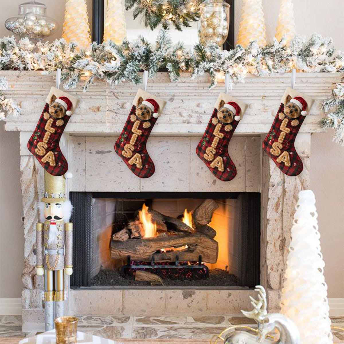 Merry Woofmas - Personalized Dog Shaped Christmas Stocking