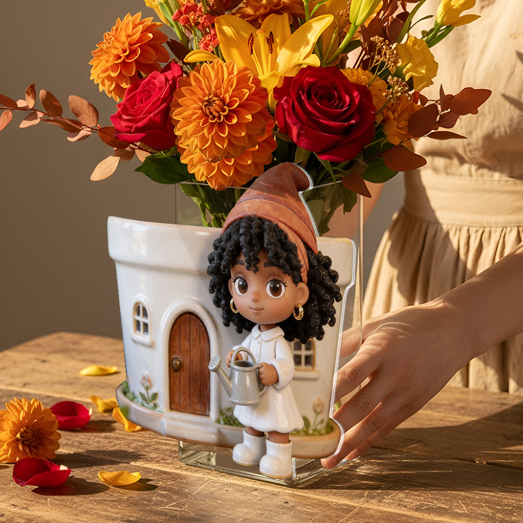 Custom Garden Gnome From Any Photo - Personalized Gardening Acrylic Pot