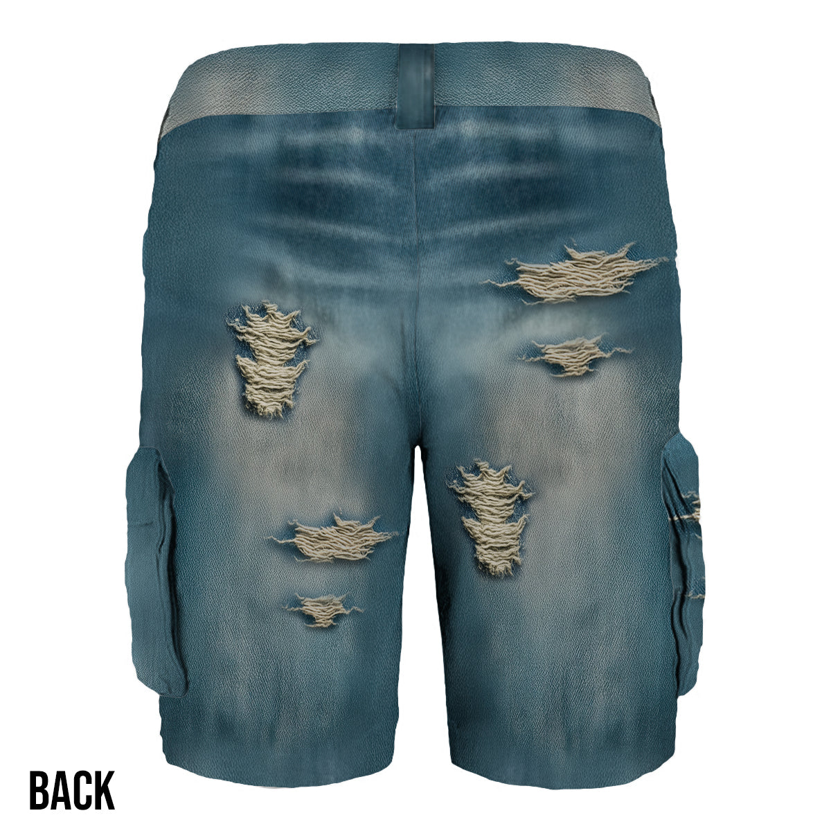 Cool Distressed Howling Wolf - Personalized Wolf Cargo Shorts With Belt