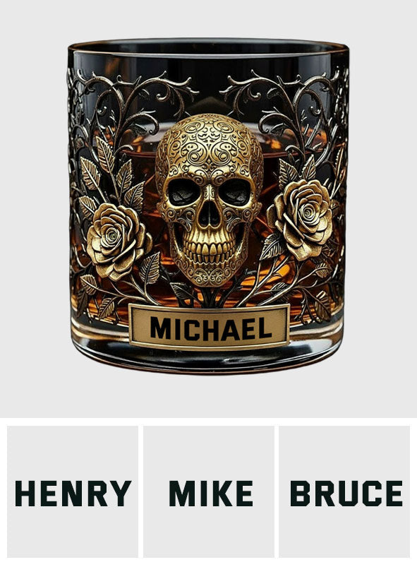 Skull Gothic Favorite Spirit Is Whiskey - Personalized Skull Whiskey Glass