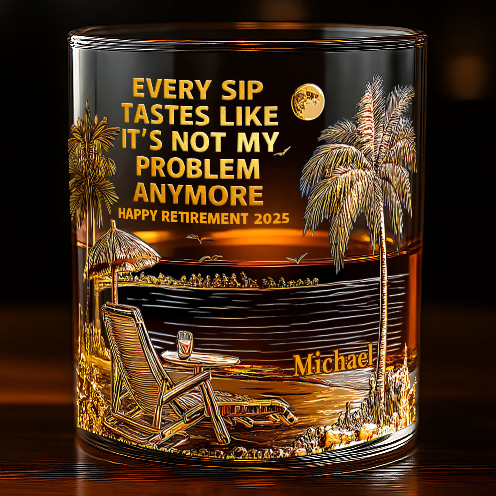 Happy Retirement - Personalized Retired Whiskey Glass
