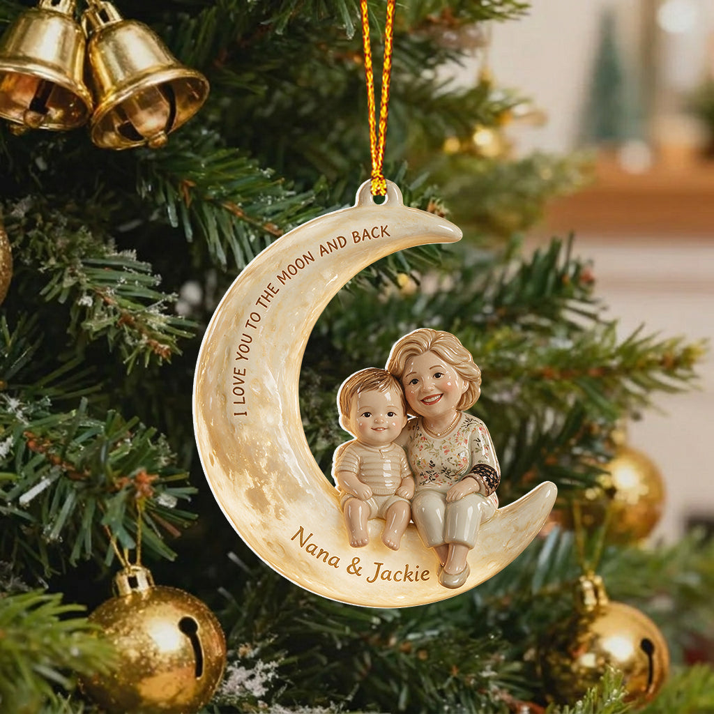 To The Moon And Back - Personalized Mother Premium 3D Ornament