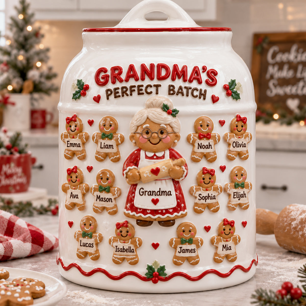 Grandma's Perfect Batch - Personalized Grandma Cookie Jar