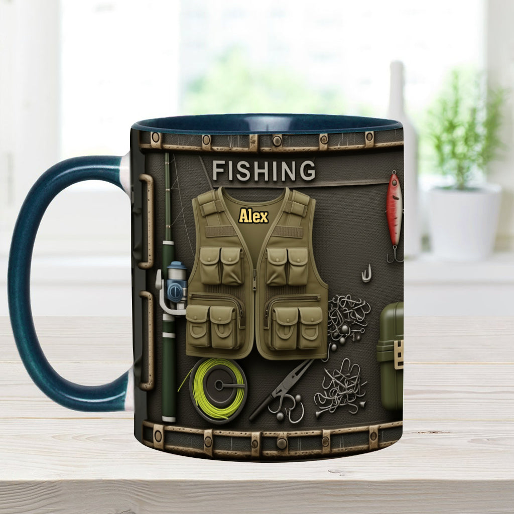 Love Fishing - Personalized Fishing Accent Mug