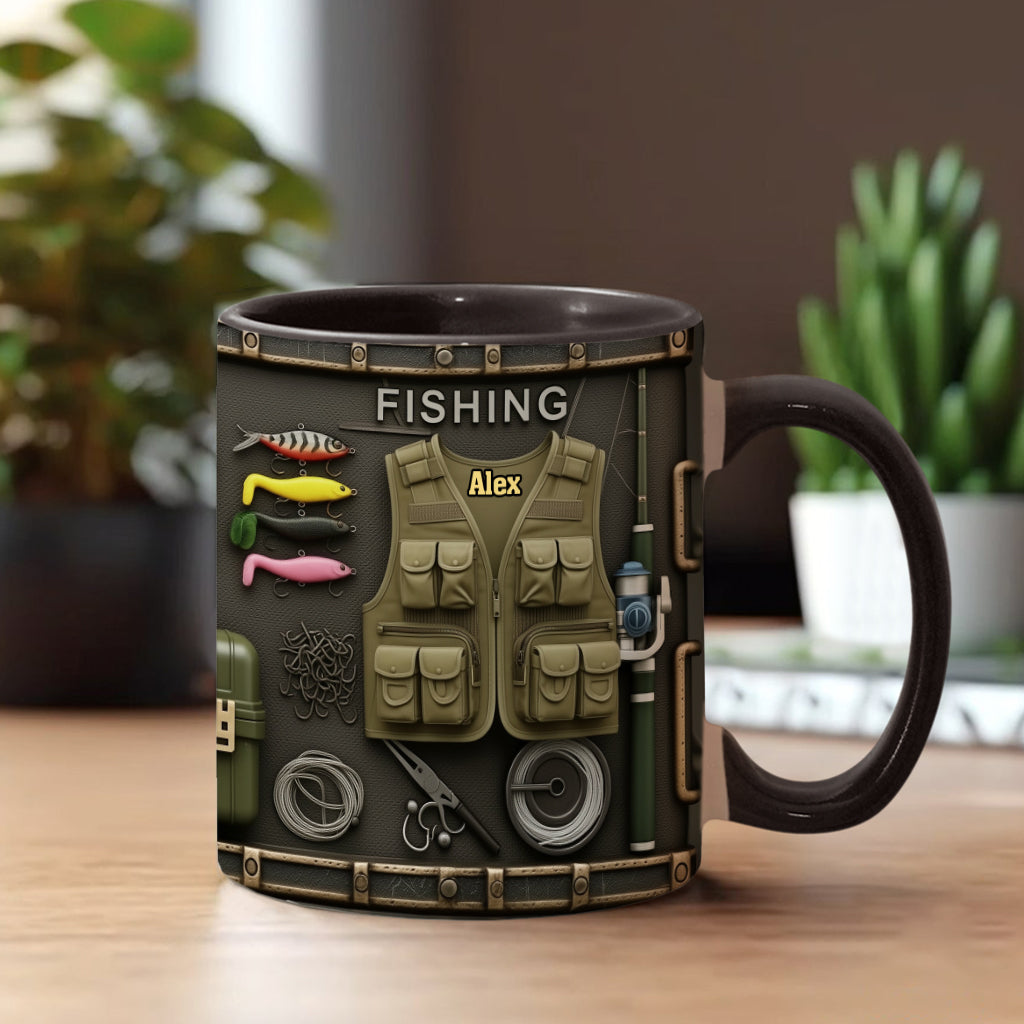 Love Fishing - Personalized Fishing Accent Mug