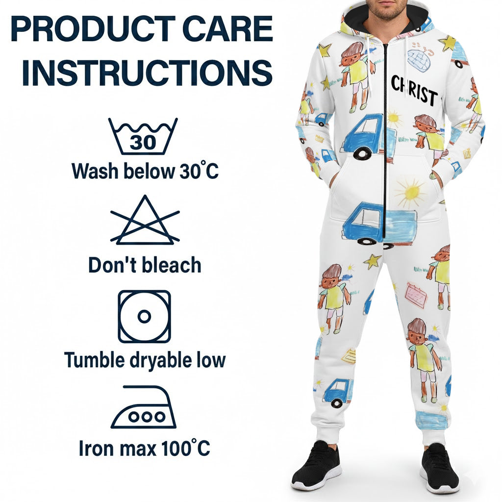 Kid Drawing Arts - Personalized Kid Hooded Jumpsuit