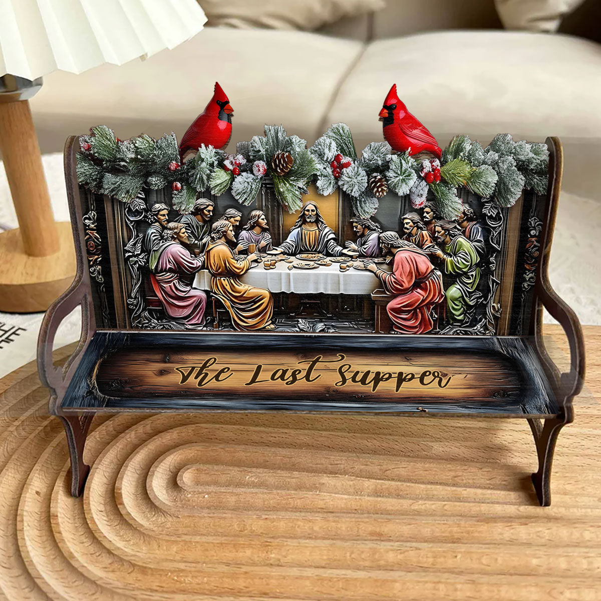 The Last Supper - Personalized Christian Wooden Bench