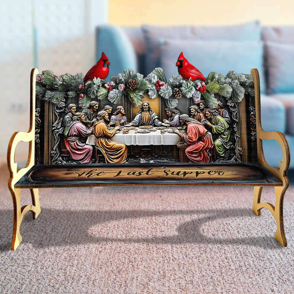 The Last Supper - Personalized Christian Wooden Bench