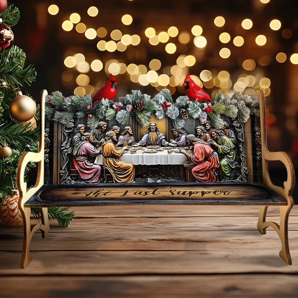 The Last Supper - Personalized Christian Wooden Bench