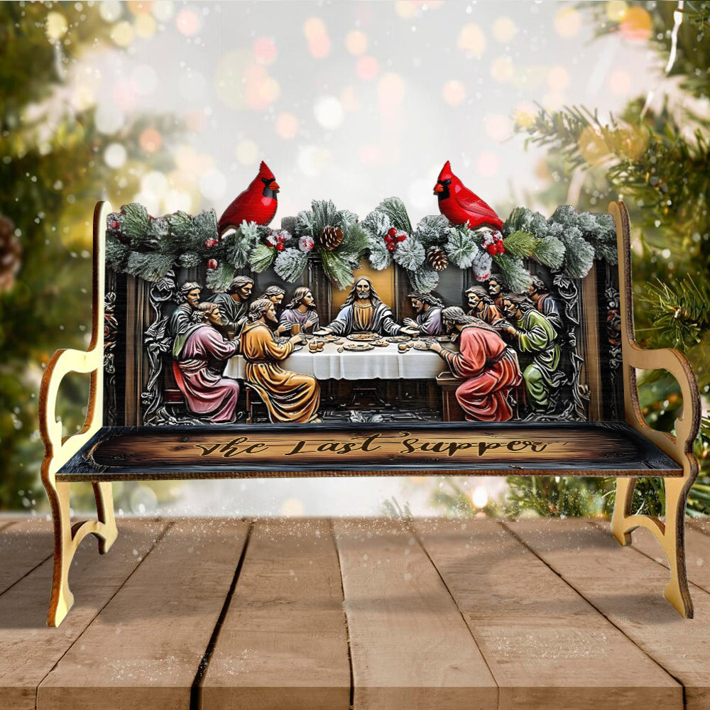 The Last Supper - Personalized Christian Wooden Bench
