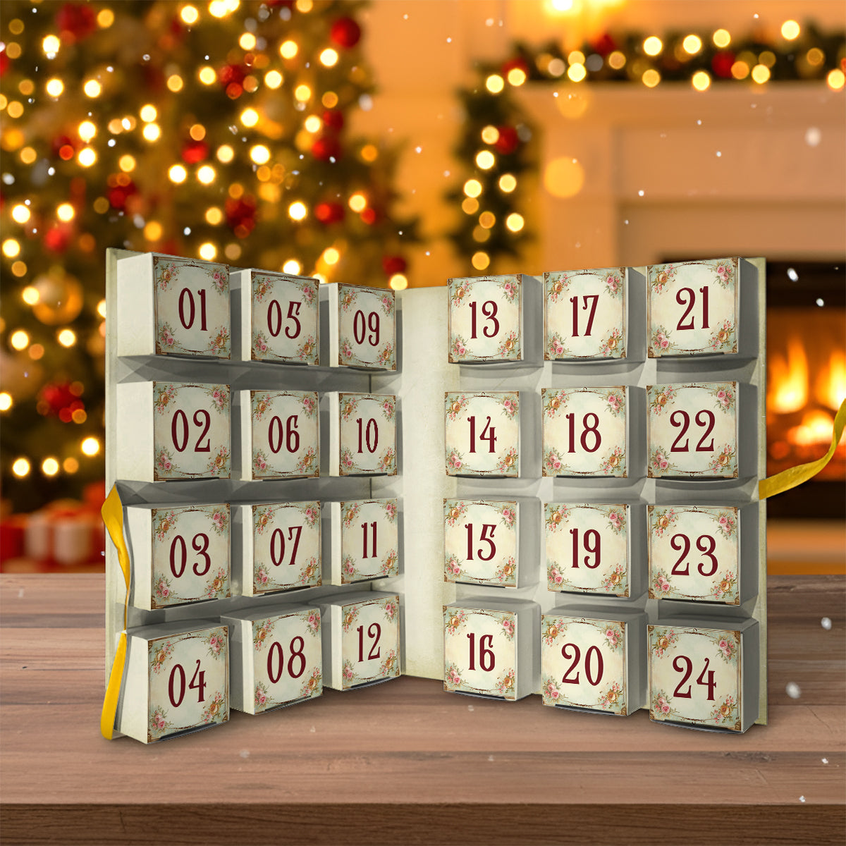 Love Sewing - Personalized Sewing Folded Advent Calendar With Ornaments