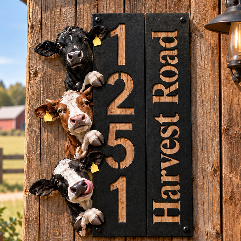 Country Life - Personalized Farmer 3D Printed Cut Metal Sign