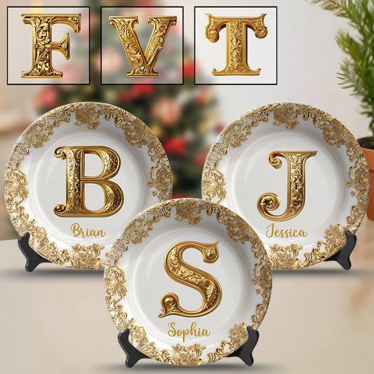 Merry Christmas - Personalized Family Ceramic Round Plate