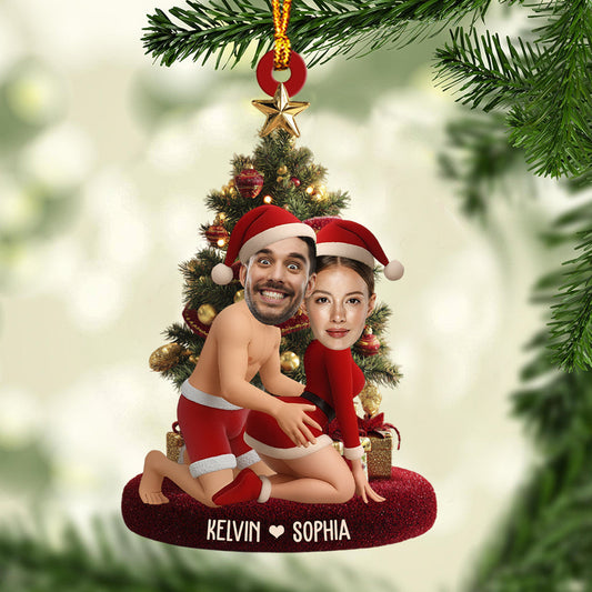 Funny Couple Custom Photo - Personalized Couple Custom Shaped Ornament