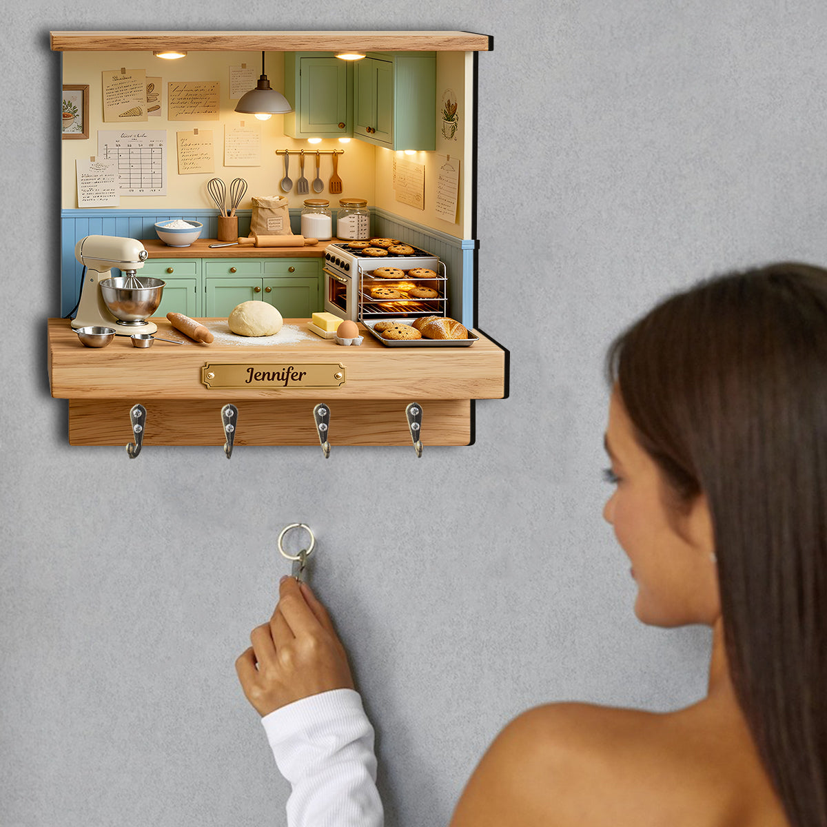 Love Baking - Personalized Baking Custom Shaped Hanging Rack