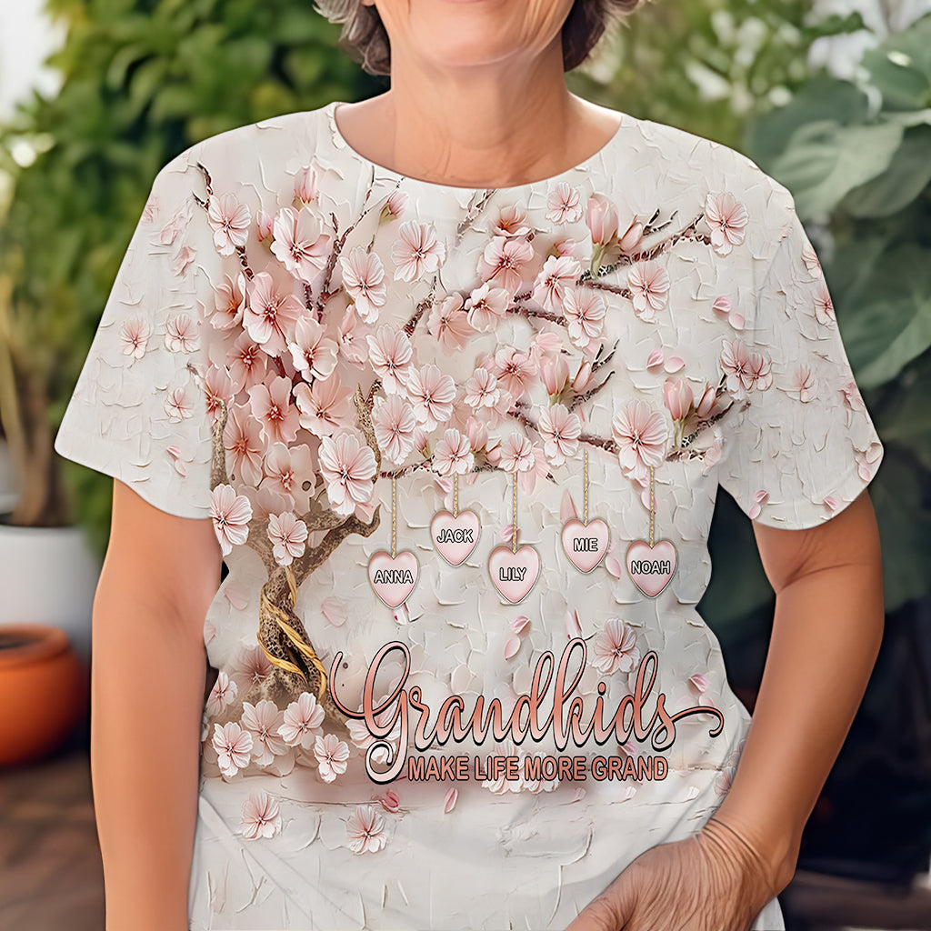 Grandkids Make Life More Grand - Personalized Grandma All Over Shirt