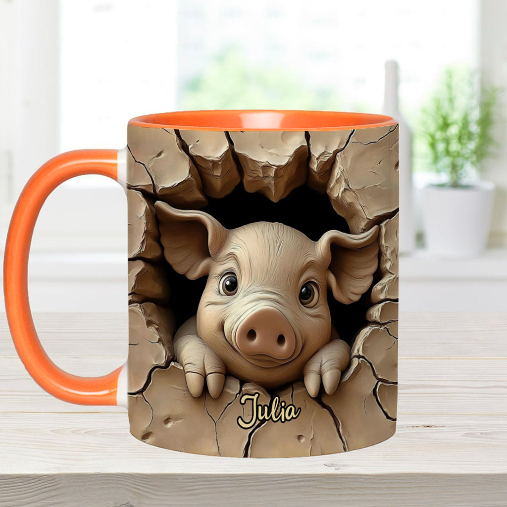 Cute Pig - Personalized Pig Lover Accent Mug
