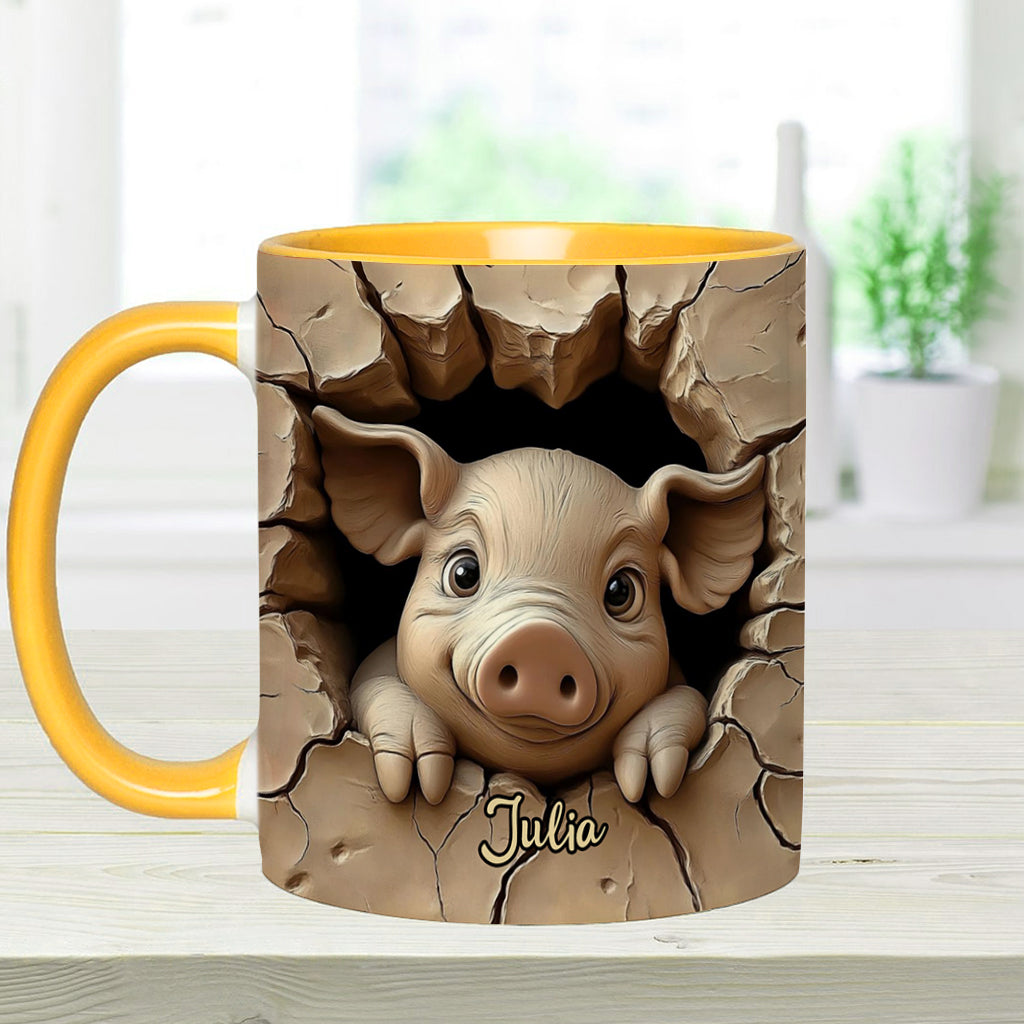 Cute Pig - Personalized Pig Lover Accent Mug