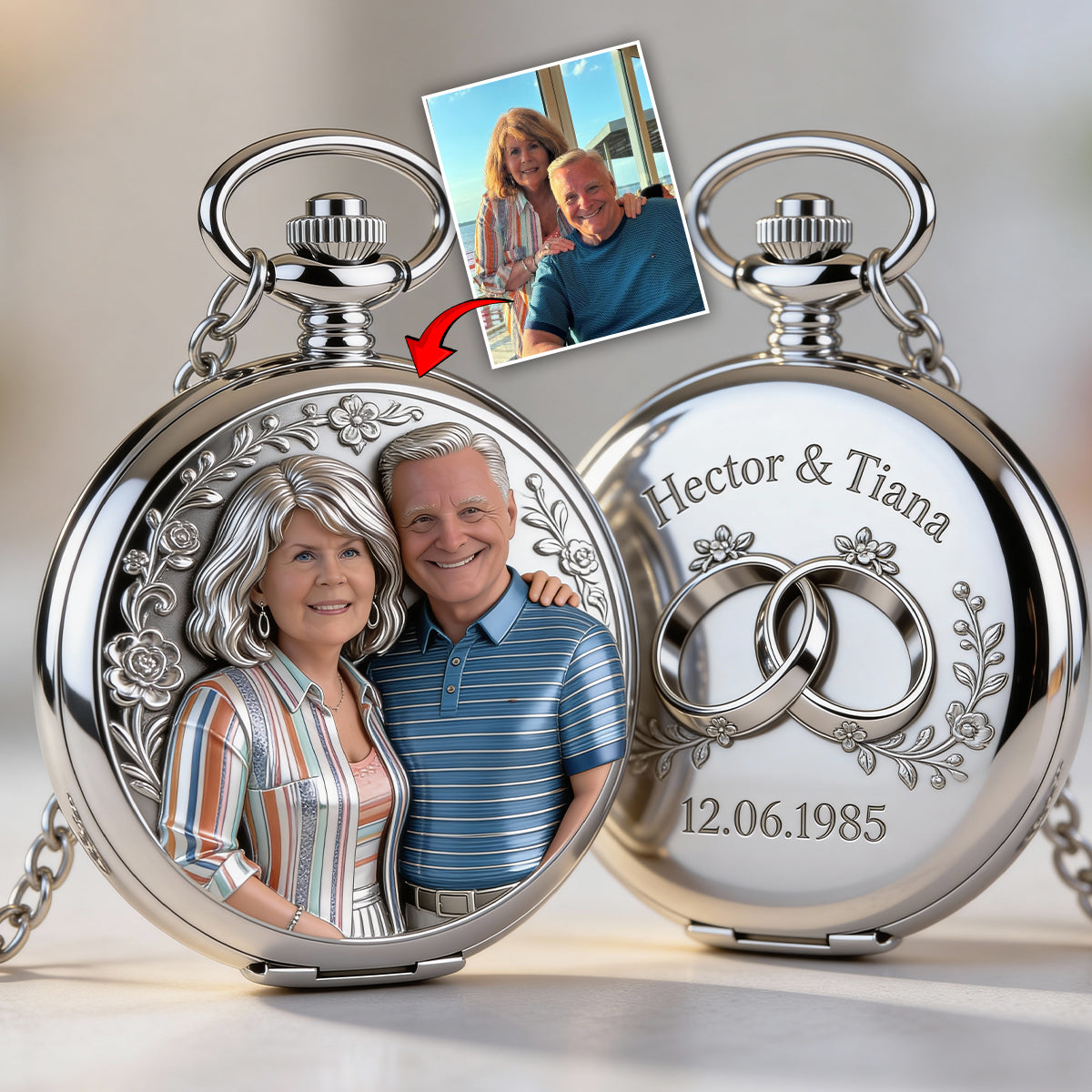 I'm Yours No Returns Or Refunds - Personalized Couple Pocket Watch
