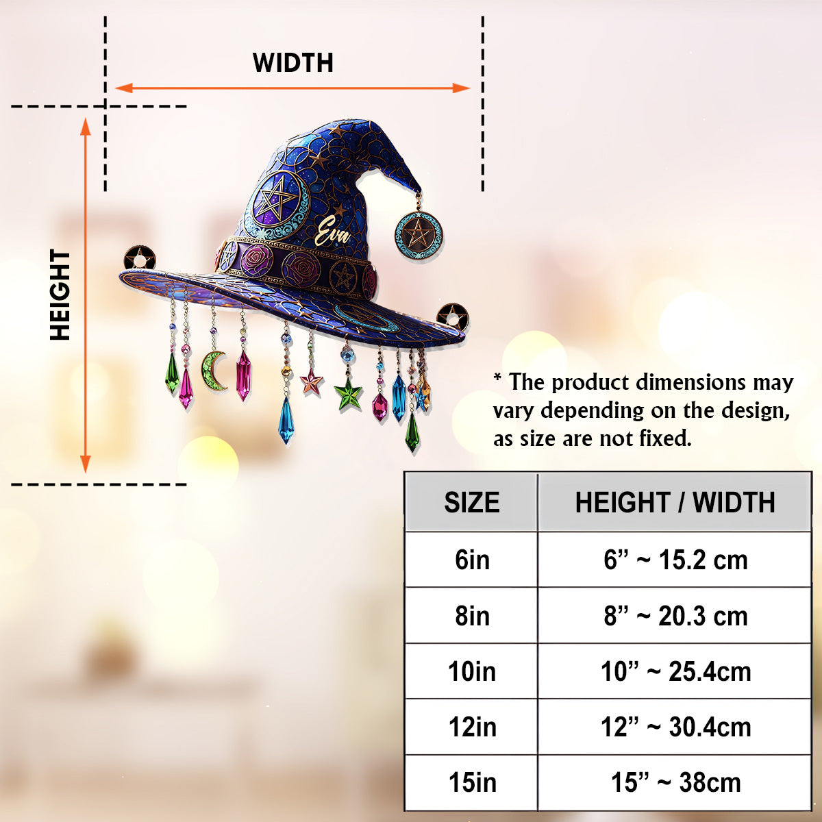 Magical Hat - Personalized Witch Window Hanging Suncatcher Ornament