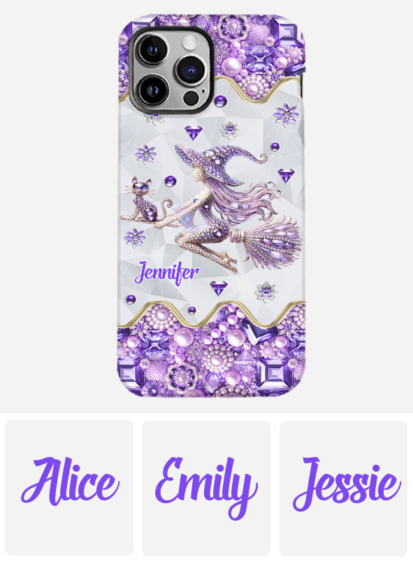 Witch And Broomstick - Personalized Witch Full Print Phone Case