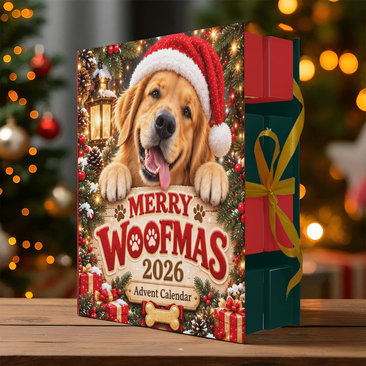 Merry Woofmas 24-Day Gift Box - Personalized Dog Advent Calendar Necklace Set