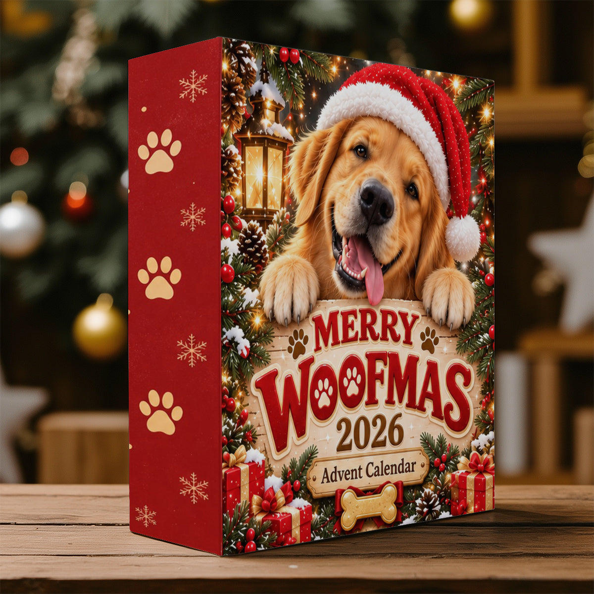 Merry Woofmas 24-Day Gift Box - Personalized Dog Advent Calendar Necklace Set