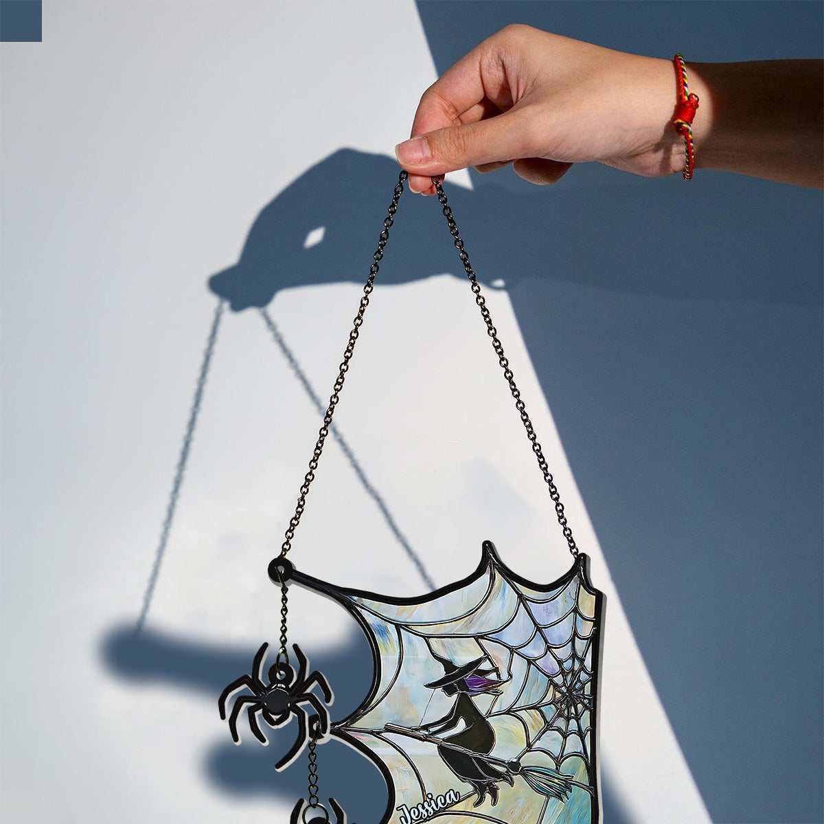 On A Dark Desert Highway Cool Wind In My Hair - Personalized Witch Window Hanging Suncatcher With Charms