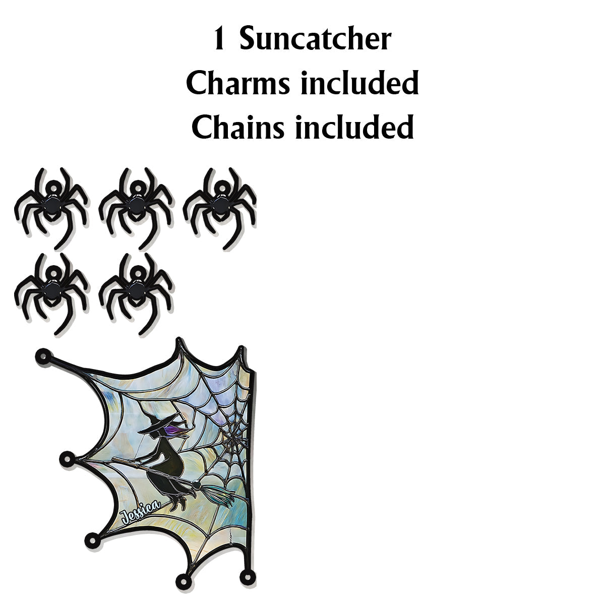 On A Dark Desert Highway Cool Wind In My Hair - Personalized Witch Window Hanging Suncatcher With Charms