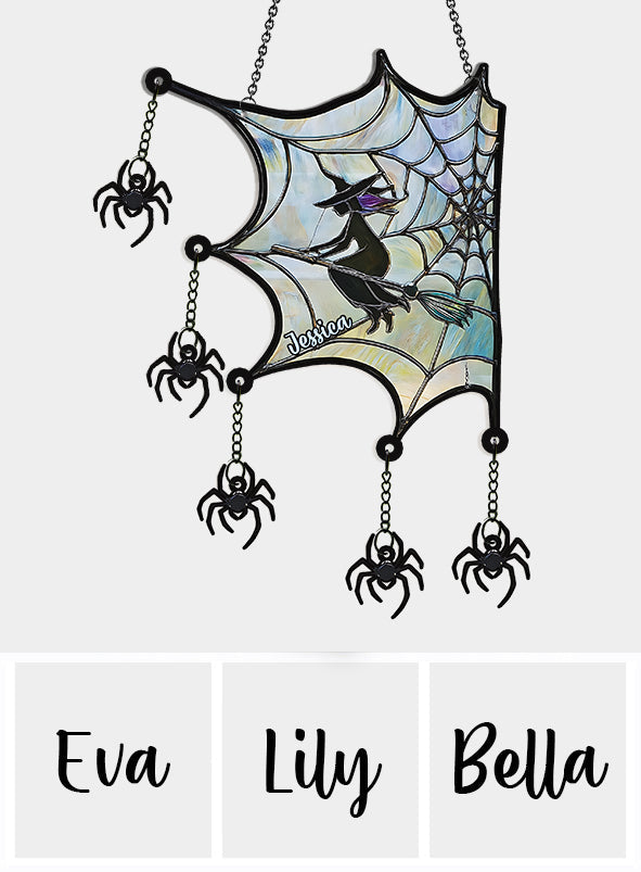 On A Dark Desert Highway Cool Wind In My Hair - Personalized Witch Window Hanging Suncatcher With Charms