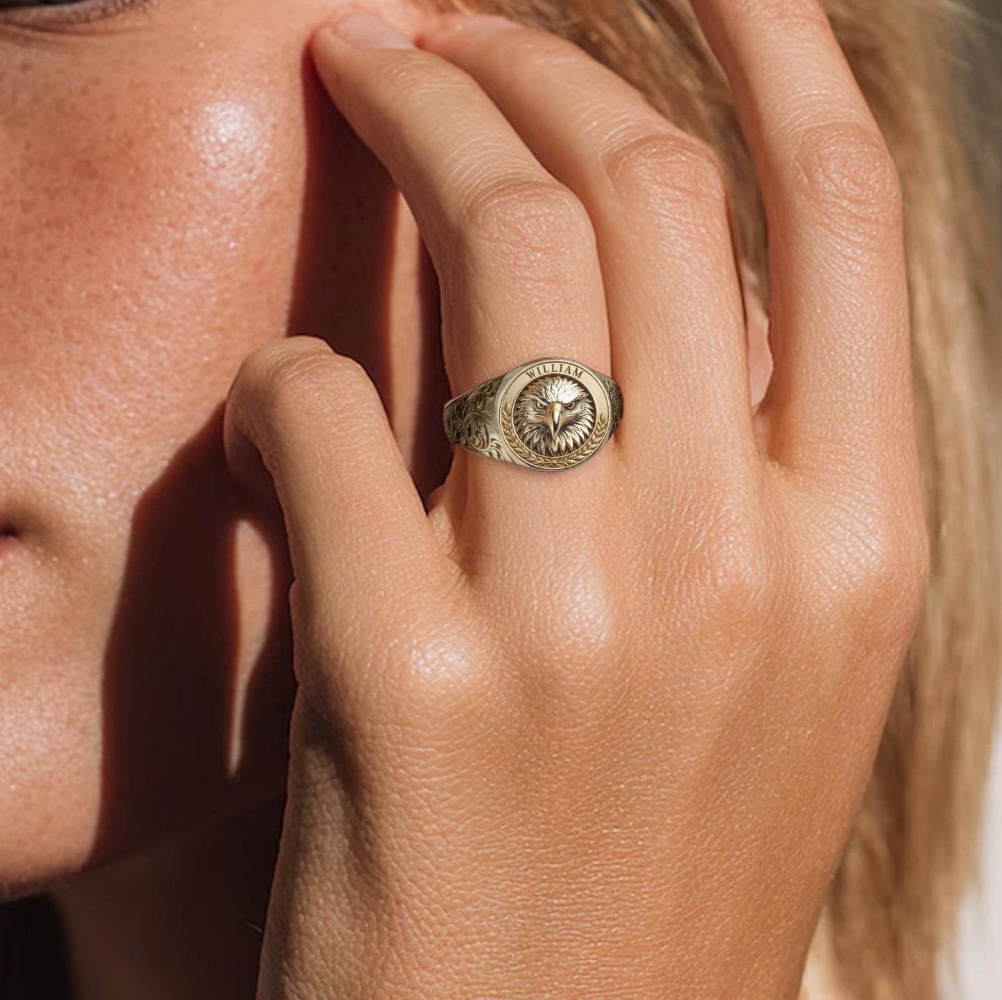 American Bald Eagle - Personalized Bald Eagle Signet Ring