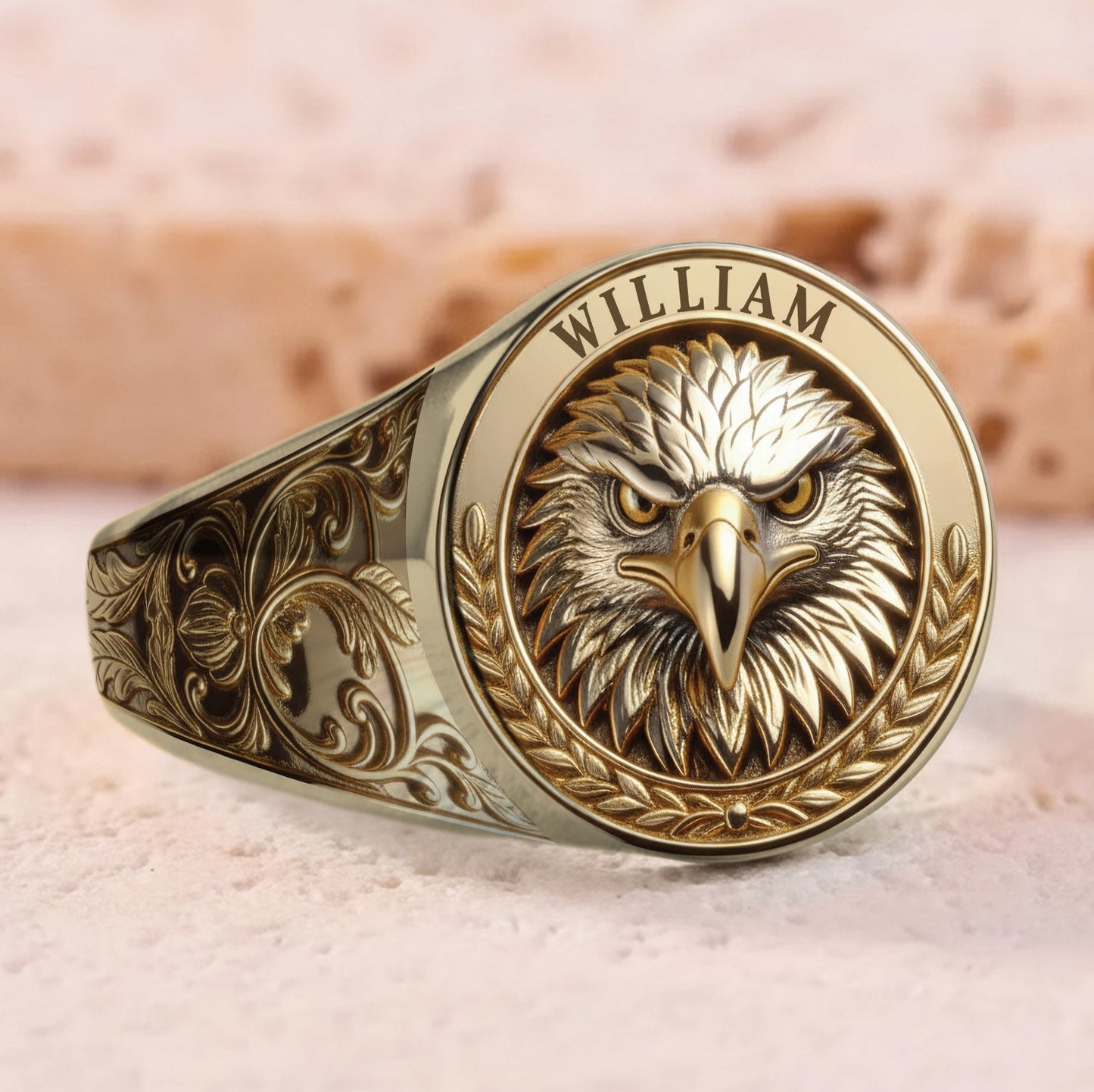 American Bald Eagle - Personalized Bald Eagle Signet Ring