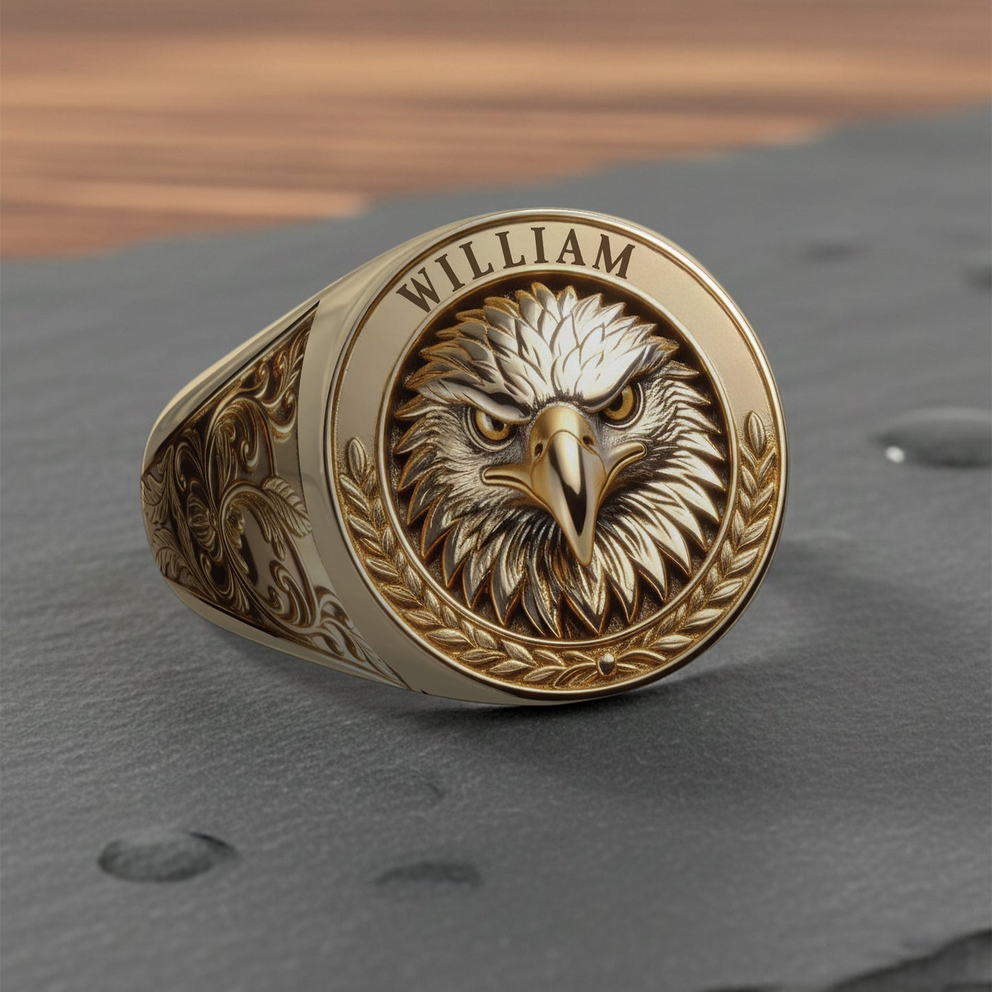 American Bald Eagle - Personalized Bald Eagle Signet Ring