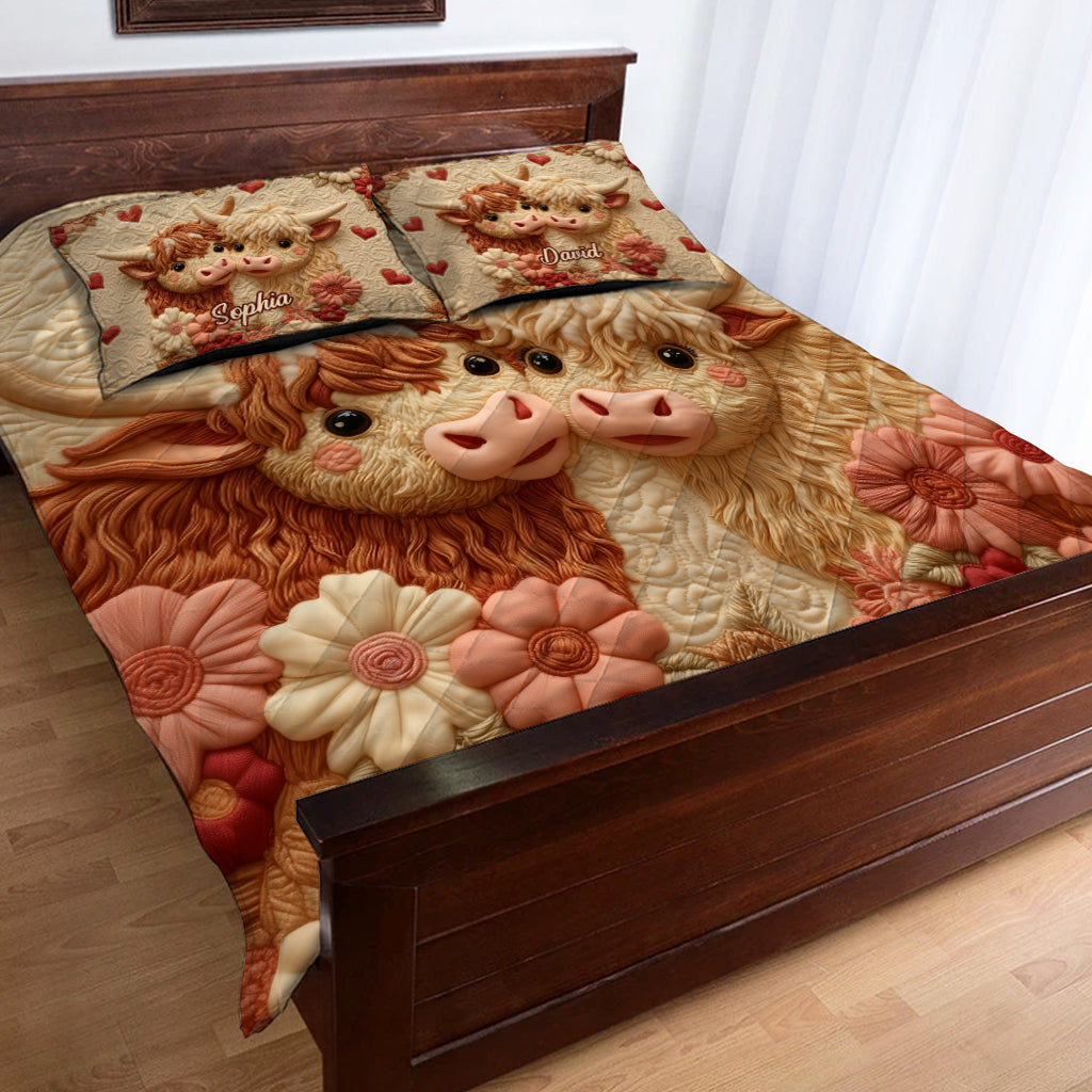 You & Me We Got This - Personalized Highland Cow Quilt Set