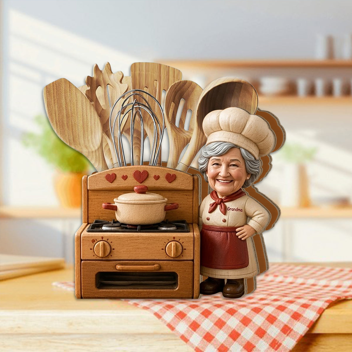 Cooking Lovers Gift Idea - Personalized Cooking Wooden Desk Organizer
