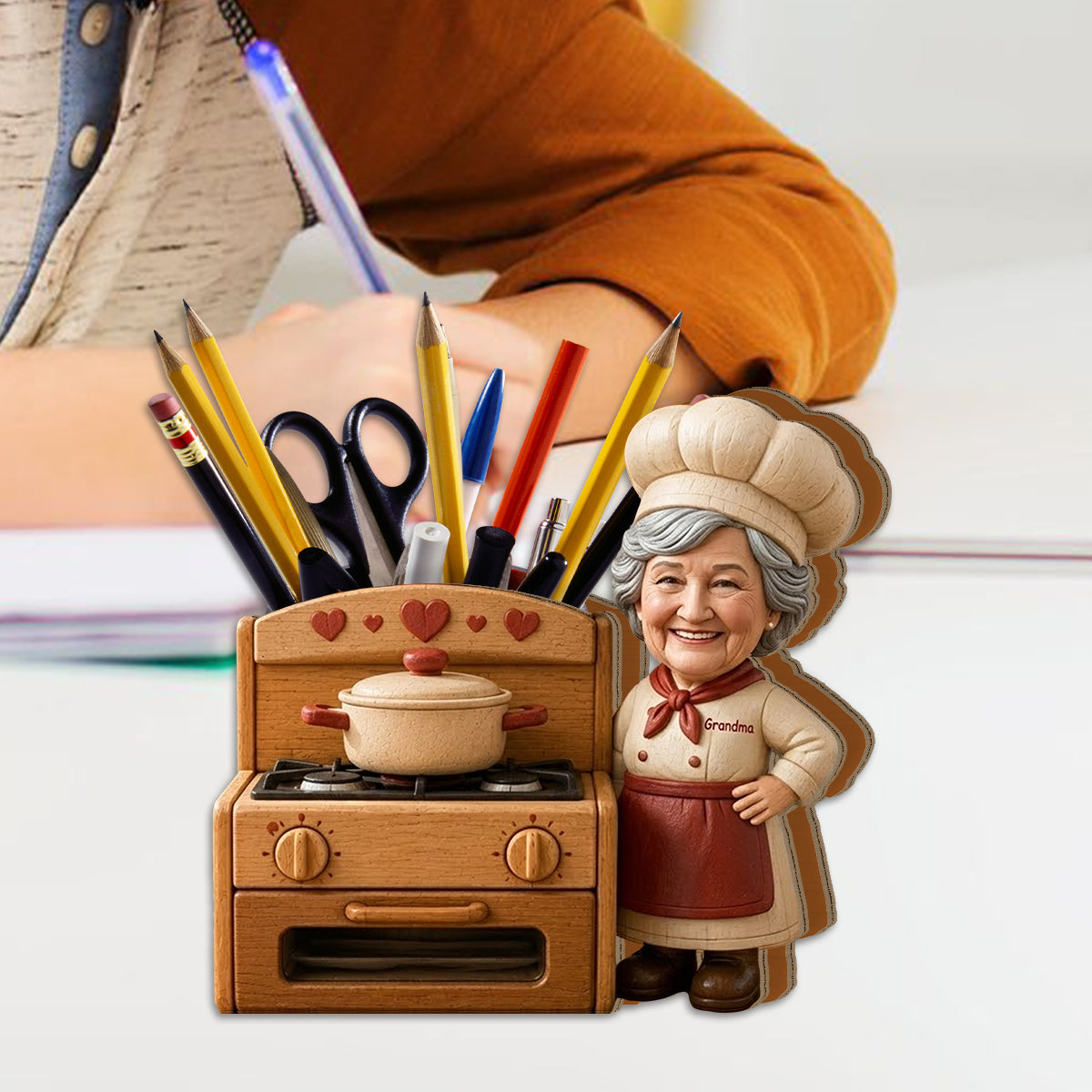 Cooking Lovers Gift Idea - Personalized Cooking Wooden Desk Organizer