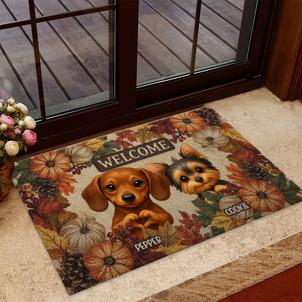 Welcome Fall - Personalized Dog Doormat