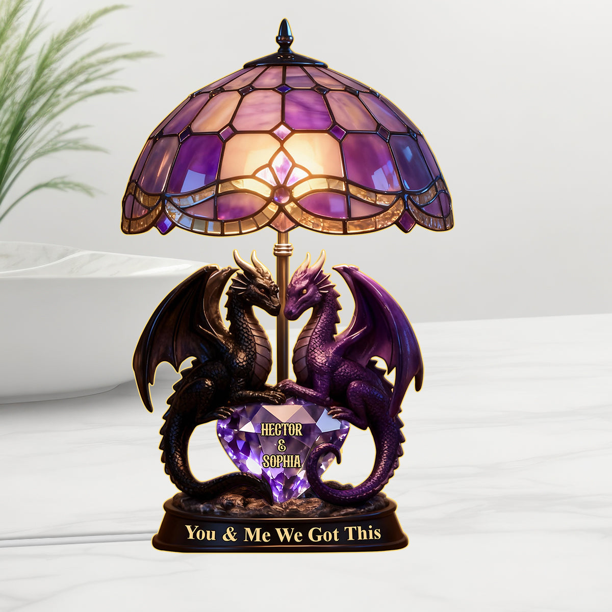 You & Me We Got This - Personalized Dragon Acrylic LED Night Light