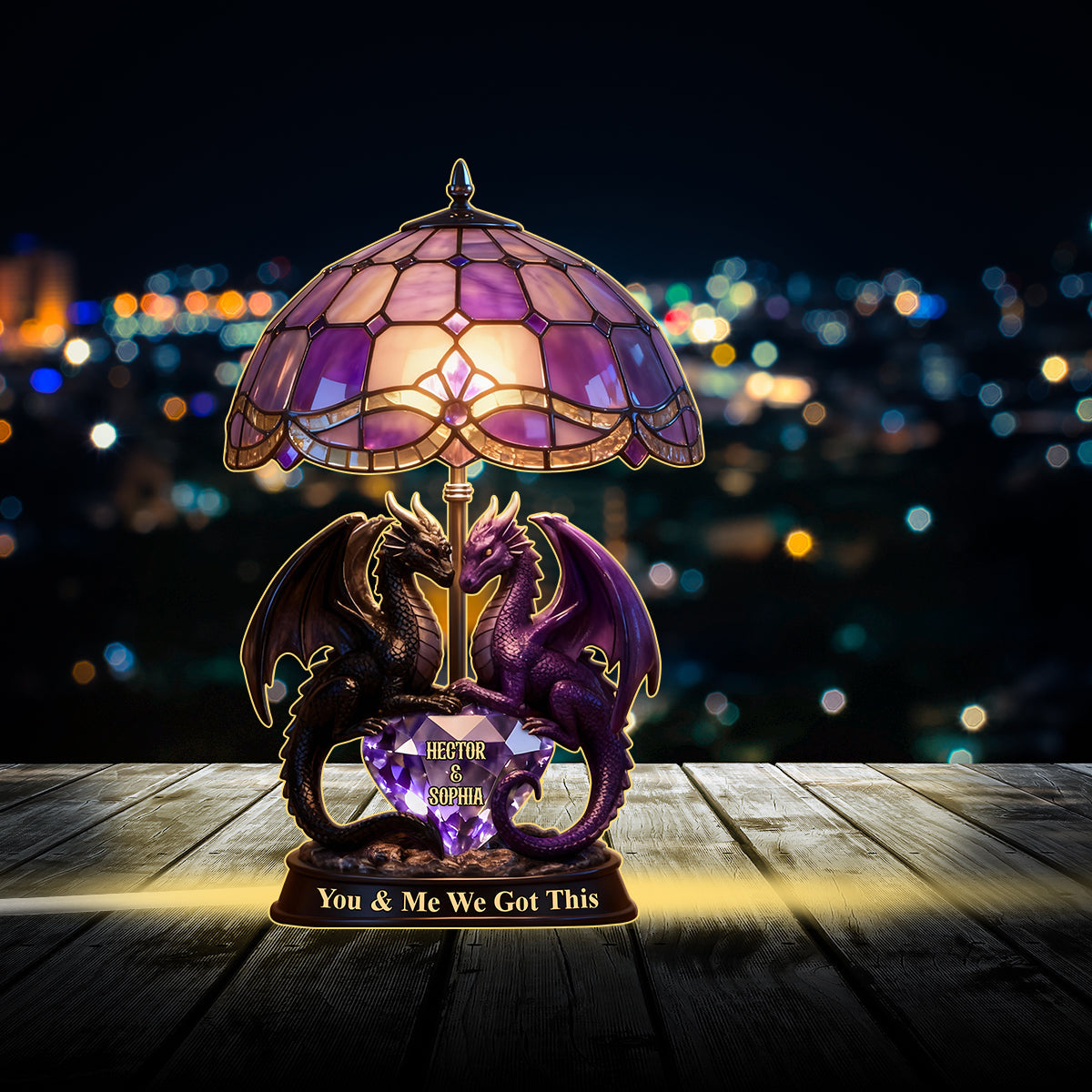 You & Me We Got This - Personalized Dragon Acrylic LED Night Light