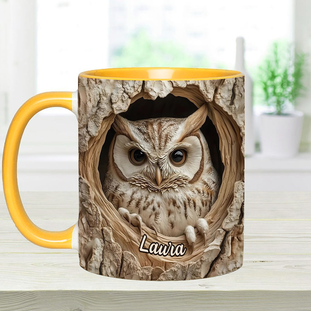 Hollow Watcher - Personalized Owl Accent Mug
