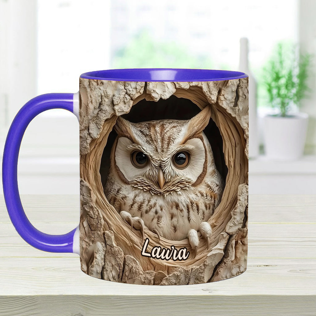 Hollow Watcher - Personalized Owl Accent Mug