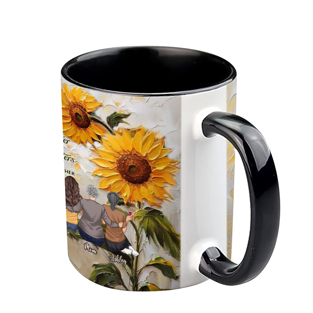 Mother And Daughters Forever Linked Together - Personalized Mother Accent Mug