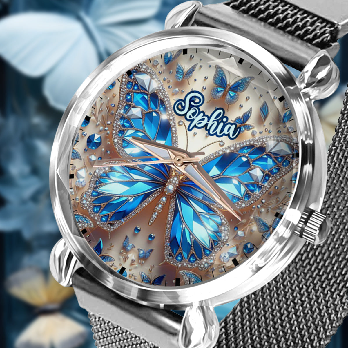 Beautiful Butterflies - Personalized Butterfly Women Hand Watch