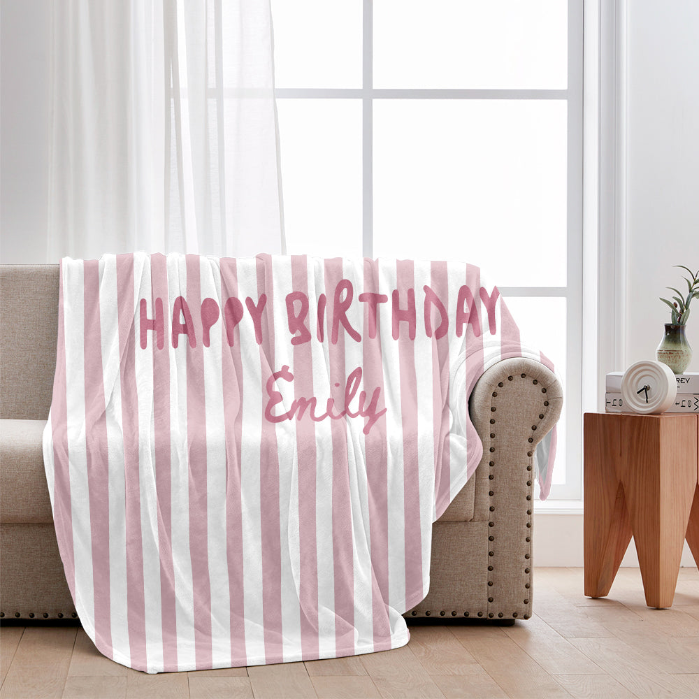 Happy Birthday - Personalized Birthday Blanket
