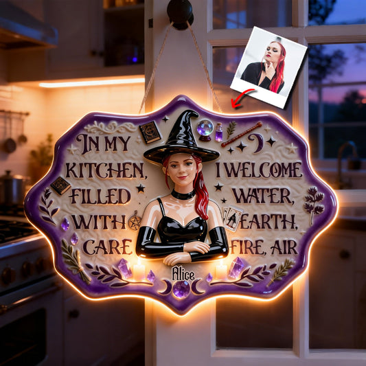 In My Kitchen - Personalized Witch LED Light Acrylic Sign